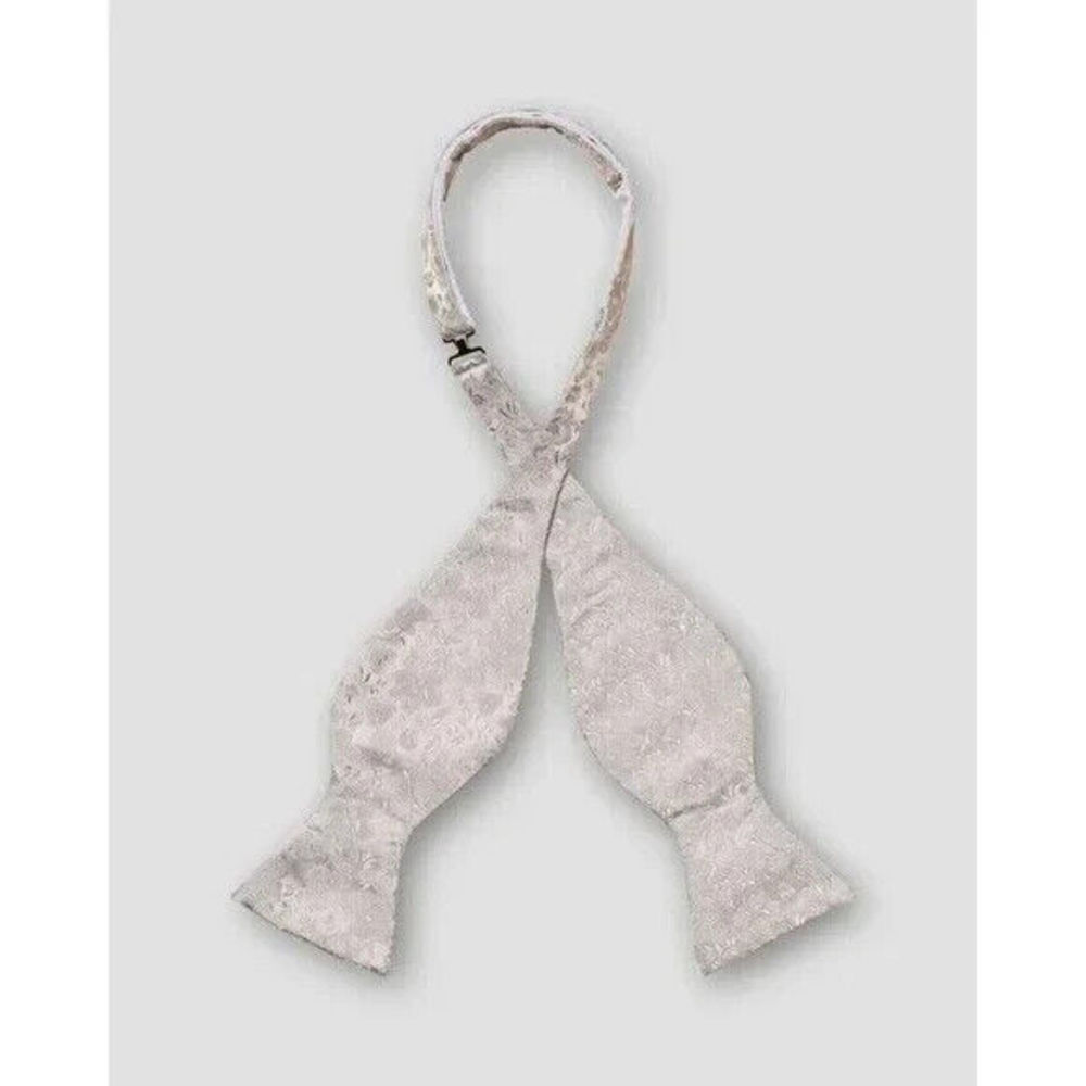 Eton Floral Jacquard Silk Bow Tie in Light/Pastel Gray - Picture 2 of 4